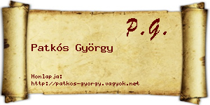 Patkós György névjegykártya