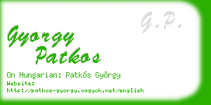 gyorgy patkos business card