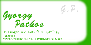 gyorgy patkos business card